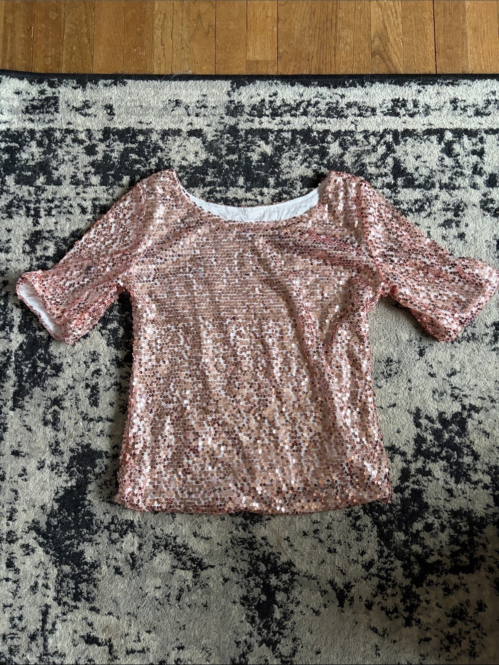 Rose Gold Sequin Top - Size Med